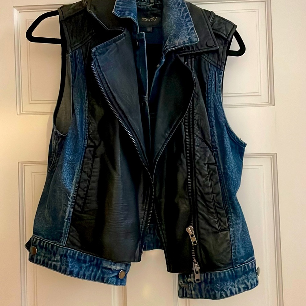 Denim and Leather Vest